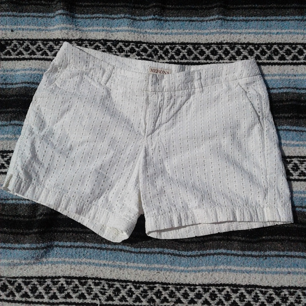White Merona Eyelet Shorts
